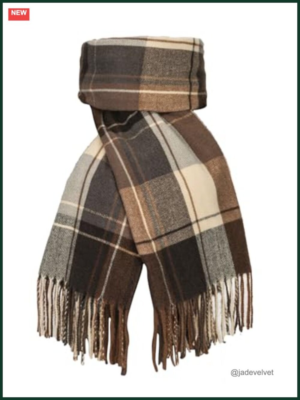 Women's Plaid Winter Scarf Oversized Shawl Wrap with Tassel - 100% Acrylic